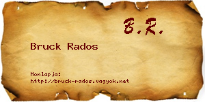Bruck Rados névjegykártya